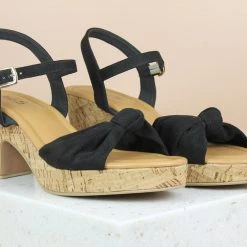Inc.5 CORK COVERED BLOCK HEEL SANDAL