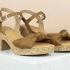 Inc.5 CORK COVERED BLOCK HEEL SANDAL