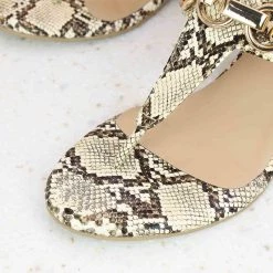 Inc.5 SALE SNAKE PRINT SANDAL - BEIGE