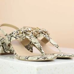 Inc.5 SALE BLOCK HEEL SANDAL - BEIGE