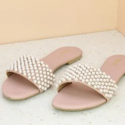 Inc.5 FLAT PEARL MULE - PEACH