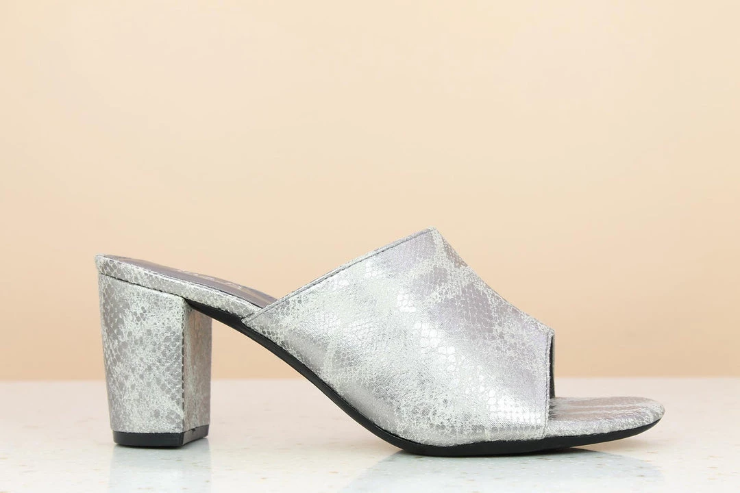 Inc.5 BLOCK HEEL MULE - GUN METAL Mules 5 Inc.5 BLOCK HEEL MULE - GUN METAL Mules