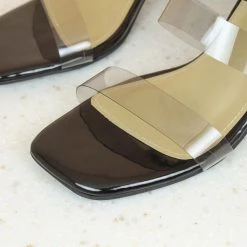 Inc.5 BLOCK HEEL TRANSPARENT SANDAL SALE