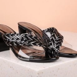 Inc.5 BLOCK HEEL WOVEN CROSS STRAP