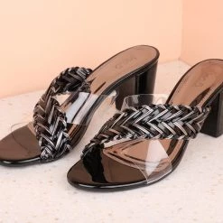 Inc.5 BLOCK HEEL WOVEN CROSS STRAP