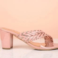 Inc.5 BLOCK HEEL WOVEN CROSS STRAP