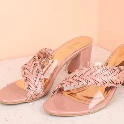 Inc.5 BLOCK HEEL WOVEN CROSS STRAP