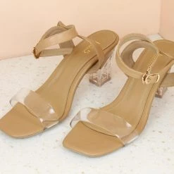 Inc.5 GLASS HEEL ANKLE STRAP SANDAL