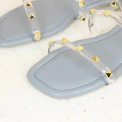 Inc.5 TRANSPARENT STUDDE FLAT SALE