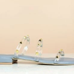 Inc.5 TRANSPARENT STUDDE FLAT SALE