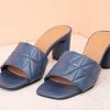 Inc.5 BLOCK HEEL MULES-NAVY BLUE SALE