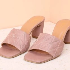 Inc.5 BLOCK HEEL MULES-PURPLE