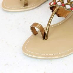 Inc.5 MIRROR WORK ETHNIC WORK THONG-ANTIQUE GOLD