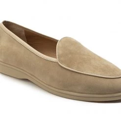 Heel & Buckle London Cream Suede Venetian Loafers