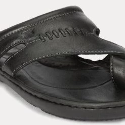 Florsheim Men Suede Nubuck Casual Open Black Slipper
