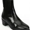 Florsheim Men Black Plain Leather Boots