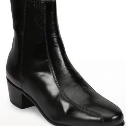 Florsheim Men Black Plain Leather Boots