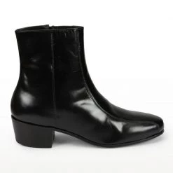 Florsheim Men Black Plain Leather Boots