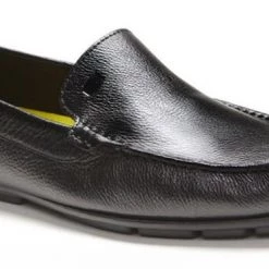 Florsheim Men Casual Black Plain Leather Driving Shoes