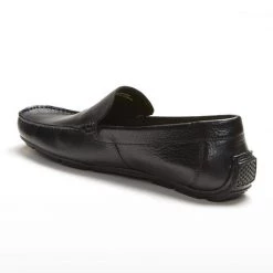 Florsheim Men Casual Black Plain Leather Driving Shoes