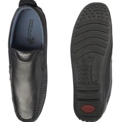 Buckaroo Men's Black Leather Friday Casuals Shoes