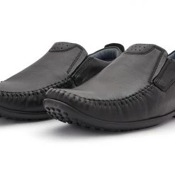 Buckaroo Men's Black Leather Friday Casuals Shoes