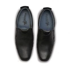 Buckaroo Men's Black Leather Friday Casuals Shoes