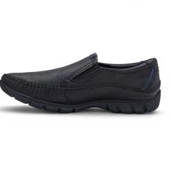 Buckaroo Men's Black Leather Friday Casuals Shoes