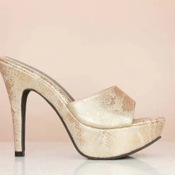 Inc.5 FASHION HIGH HEEL PARTY MULE-GOLD