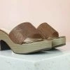 Inc.5 GLITTERY PLATFORM MULES-BRONZE SALE
