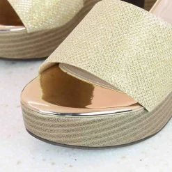 Inc.5 GLITTERY PLATFORM MULES-GOLD