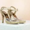 Inc.5 SALE TRANSPARENT GLITTERY STILETTO - ANTIQUE GOLD