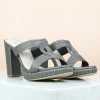 Inc.5 HIGH HEEL MULE-GUN METAL