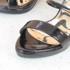 Inc.5 TRANSPARENT DOUBLE STRAP MULE-BLACK