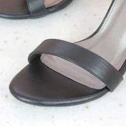 Inc.5 GLASS HEEL COUNTER SANDAL-BLACK WOMEN