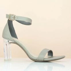 Inc.5 GLASS HEEL COUNTER SANDAL-DARK BEIGE WOMEN