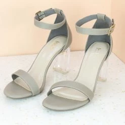 Inc.5 GLASS HEEL COUNTER SANDAL-DARK BEIGE WOMEN