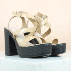 Inc.5 SALE BLOCK HIGH HEEL SANDAL-BEIGE