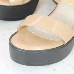 Inc.5 SALE BLOCK HIGH HEEL SANDAL-BEIGE