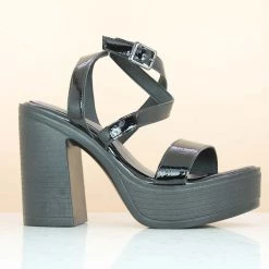 Inc.5 BLOCK HIGH HEEL SANDAL-BLACK