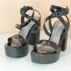 Inc.5 BLOCK HIGH HEEL SANDAL-BLACK