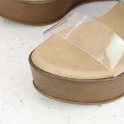 Inc.5 DOUBLE STRAP TRANSPARENT PLATFROM-GUN METAL SALE