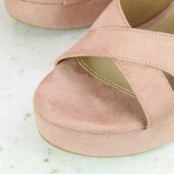 Inc.5 SALE PLATFORM SUEDE SANDAL - PEACH