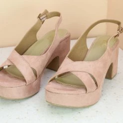 Inc.5 SALE PLATFORM SUEDE SANDAL - PEACH