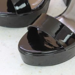 Inc.5 WOMEN PETTENT HIGH HEEL COUNTER SANDAL - BLACK