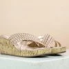 Inc.5 WOVEN STRAP HARD CASUAL PLATFORM-ROSE GOLD
