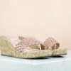 Inc.5 WOVEN STRAP HARD PLATFORM-ROSE GOLD