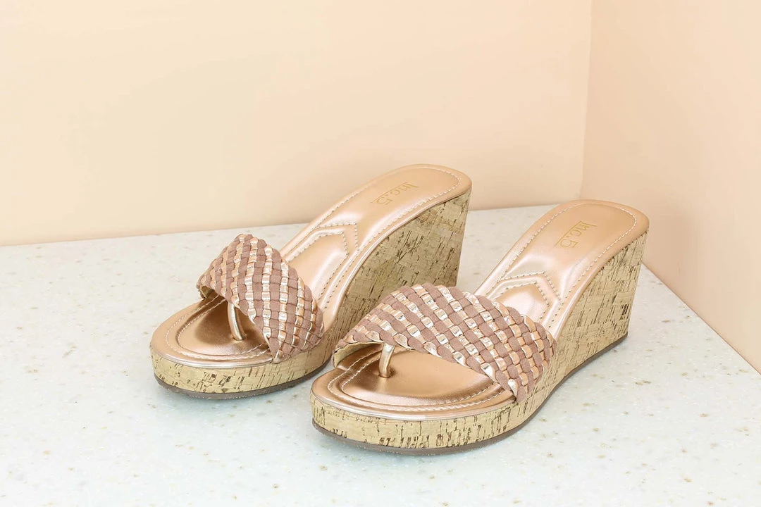 Inc.5 WOVEN STRAP HARD PLATFORM-ROSE GOLD 5 Inc.5 WOVEN STRAP HARD PLATFORM-ROSE GOLD