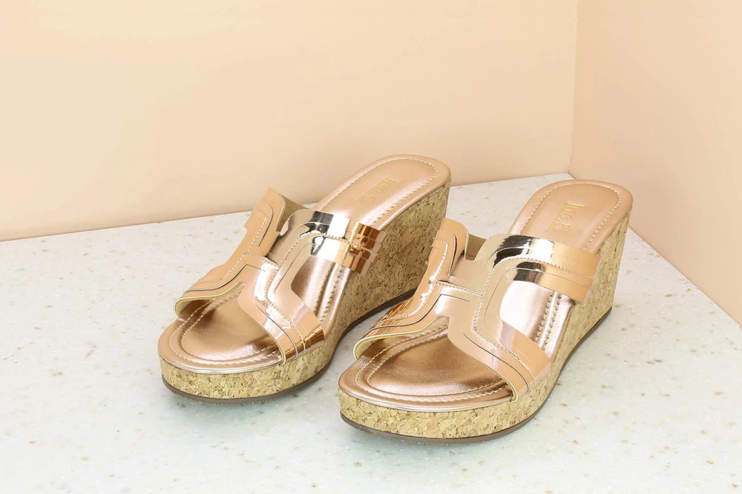 Inc.5 CORK COVERED PLATFORM MULE-ROSE GOLD 5 Inc.5 CORK COVERED PLATFORM MULE-ROSE GOLD