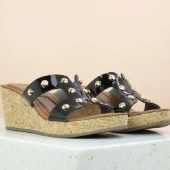 Inc.5 STUDDE PLATFORM MULE-BLACK